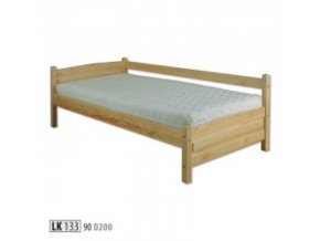 Masivní dřevěná postel -jednolůžko LK133 borovice masiv 90x200 cm