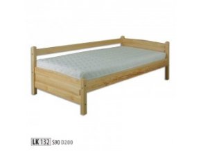 Masivní dřevěná postel -jednolůžko LK132 borovice masiv 90x200 cm