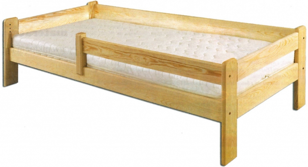 Postel s ohrádkou LK 137 borovice masiv 90x200 cm 