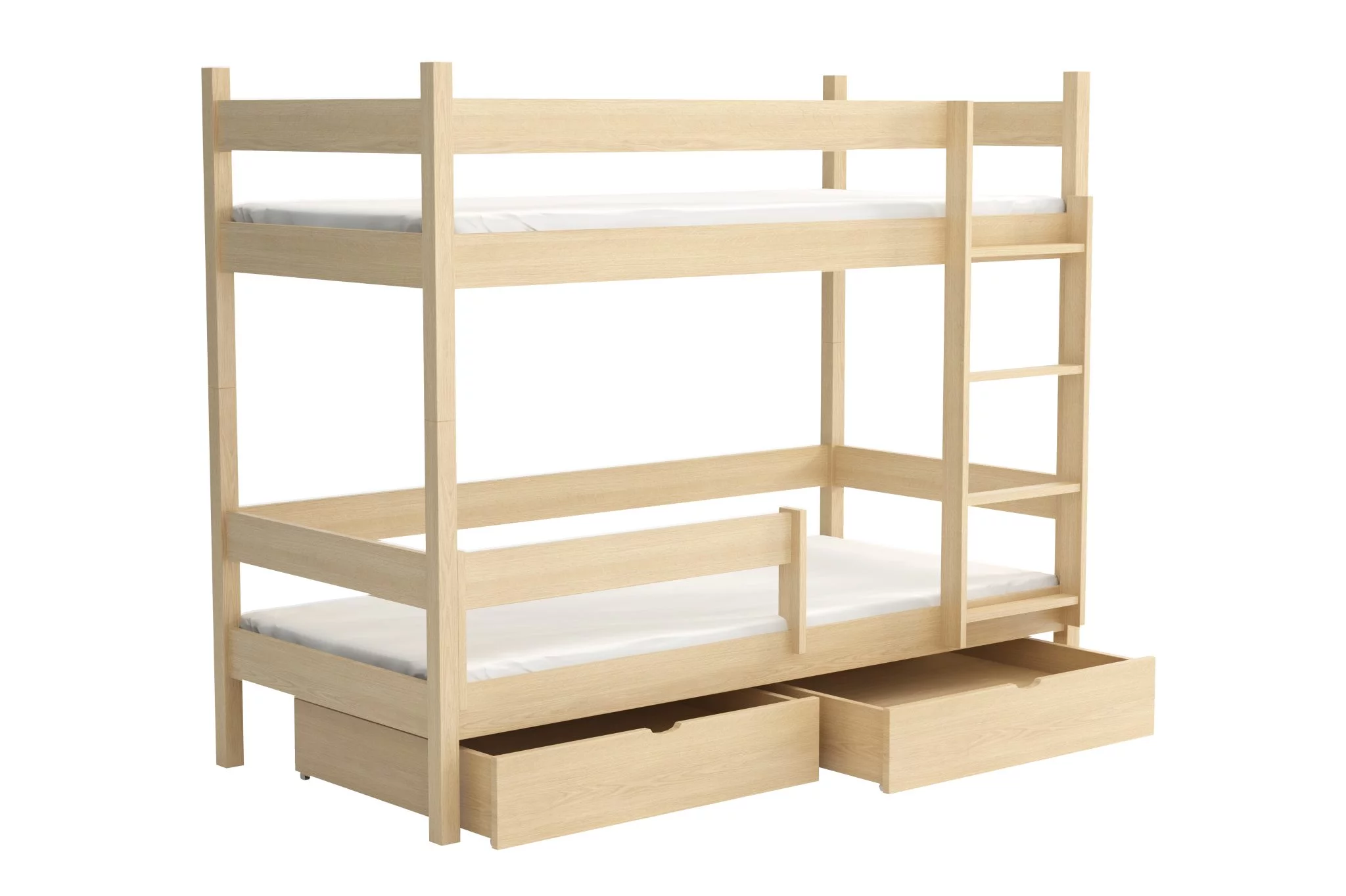 Patrová postel WOOD 002 90x200 cm borovice masiv - více odstínů