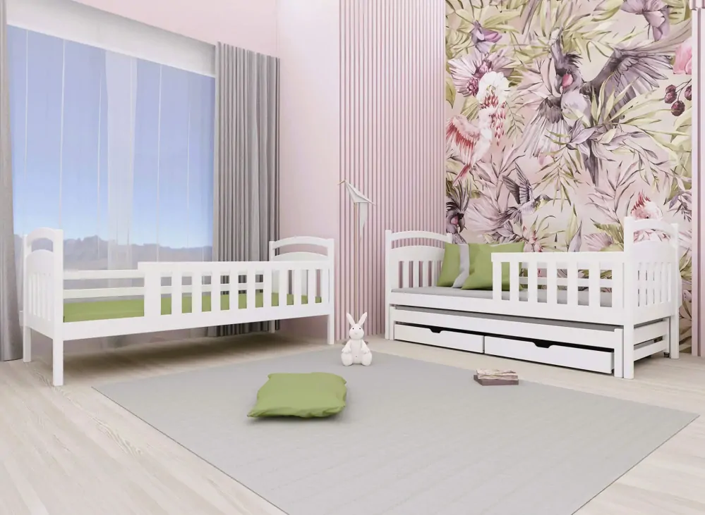 Patrová postel VIKI 90x200 cm s přistýlkou a úložným prostorem - více odstínů
