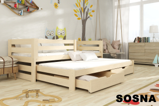Postel Kubík s výsuvným lůžkem a úložným prostorem 90x200 cm